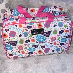 Scentsy Multicolor Consultant Patterned Bag with Pink Handles